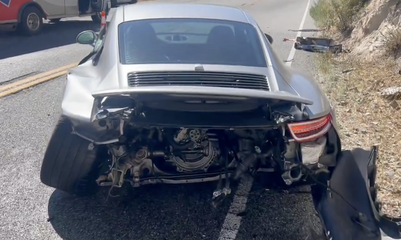 Porsche 911 Carrera with engine ripped out